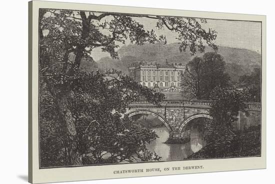 Chatsworth House, on the Derwent-null-Stretched Canvas