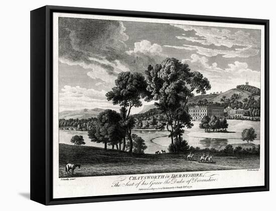 Chatsworth in Derbyshire, the Seat of His Grace the Duke of Devonshire, 1775-Michael Angelo Rooker-Framed Stretched Canvas