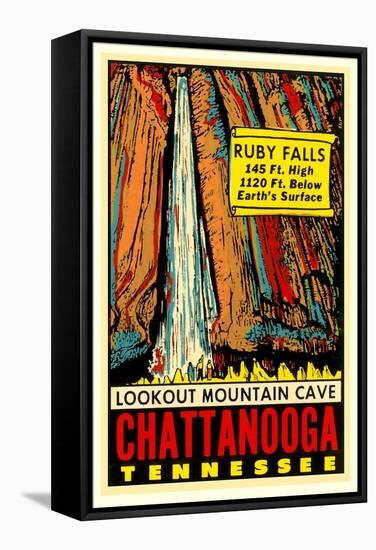 Chattanooga Decal, Ruby Falls-null-Framed Stretched Canvas