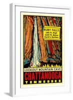 Chattanooga Decal, Ruby Falls-null-Framed Art Print