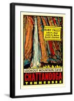 Chattanooga Decal, Ruby Falls-null-Framed Art Print