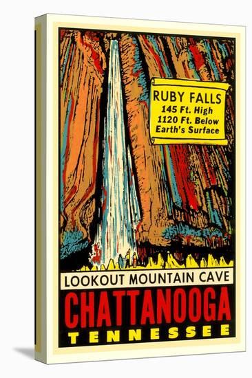 Chattanooga Decal, Ruby Falls-null-Stretched Canvas