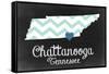 Chattanooga, Tennessee - Chalkboard State Heart-Lantern Press-Framed Stretched Canvas