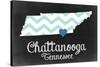 Chattanooga, Tennessee - Chalkboard State Heart-Lantern Press-Stretched Canvas