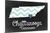 Chattanooga, Tennessee - Chalkboard State Heart-Lantern Press-Mounted Premium Giclee Print