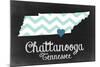 Chattanooga, Tennessee - Chalkboard State Heart-Lantern Press-Mounted Art Print