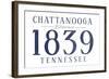 Chattanooga, Tennessee - Established Date (Blue)-Lantern Press-Framed Art Print