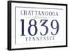 Chattanooga, Tennessee - Established Date (Blue)-Lantern Press-Framed Art Print