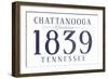 Chattanooga, Tennessee - Established Date (Blue)-Lantern Press-Framed Art Print