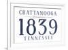 Chattanooga, Tennessee - Established Date (Blue)-Lantern Press-Framed Art Print