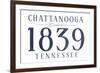 Chattanooga, Tennessee - Established Date (Blue)-Lantern Press-Framed Art Print