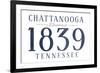 Chattanooga, Tennessee - Established Date (Blue)-Lantern Press-Framed Art Print