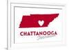 Chattanooga, Tennessee - Heart Design-Lantern Press-Framed Premium Giclee Print
