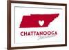 Chattanooga, Tennessee - Heart Design-Lantern Press-Framed Premium Giclee Print