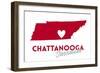 Chattanooga, Tennessee - Heart Design-Lantern Press-Framed Art Print