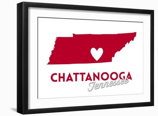 Chattanooga, Tennessee - Heart Design-Lantern Press-Framed Art Print