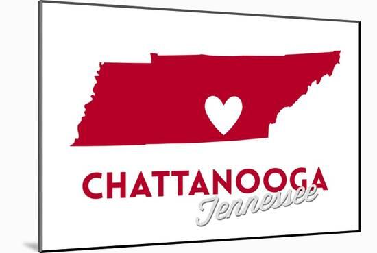 Chattanooga, Tennessee - Heart Design-Lantern Press-Mounted Art Print