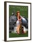 Chattanooga, Tennessee - Locomotive Pinup Girl-Lantern Press-Framed Art Print