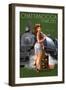 Chattanooga, Tennessee - Locomotive Pinup Girl-Lantern Press-Framed Art Print