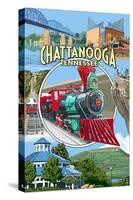 Chattanooga, Tennessee - Montage Scenes-Lantern Press-Stretched Canvas
