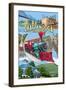 Chattanooga, Tennessee - Montage Scenes-Lantern Press-Framed Art Print