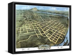 Chattanooga, Tennessee - Panoramic Map-Lantern Press-Framed Stretched Canvas