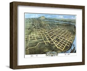 Chattanooga, Tennessee - Panoramic Map-Lantern Press-Framed Art Print