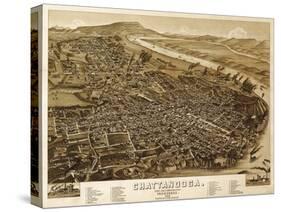 Chattanooga, Tennessee - Panoramic Map-Lantern Press-Stretched Canvas