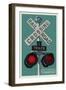 Chattanooga, Tennessee - Railroad Crossing - Letterpress-Lantern Press-Framed Art Print