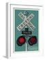 Chattanooga, Tennessee - Railroad Crossing - Letterpress-Lantern Press-Framed Art Print