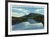 Chattanooga, Tennessee - View of Lookout Mountain from the Tennessee River-Lantern Press-Framed Art Print