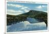 Chattanooga, Tennessee - View of Lookout Mountain from the Tennessee River-Lantern Press-Mounted Art Print