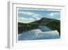 Chattanooga, Tennessee - View of Lookout Mountain from the Tennessee River-Lantern Press-Framed Art Print