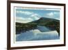 Chattanooga, Tennessee - View of Lookout Mountain from the Tennessee River-Lantern Press-Framed Premium Giclee Print