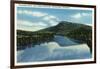 Chattanooga, Tennessee - View of Lookout Mountain from the Tennessee River-Lantern Press-Framed Art Print