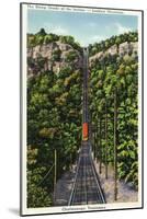Chattanooga, Tennessee - View of the Lookout Mountain Incline Railcar Descending from the Mt-Lantern Press-Mounted Art Print