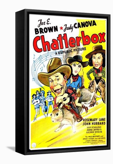 Chatterbox, US poster, Joe E. Brown, Rosemary Lane, Judy Canova, 1946-null-Framed Stretched Canvas