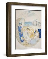 Chatting on the Danish Beach-Gerda Wegener-Framed Giclee Print