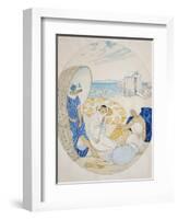 Chatting on the Danish Beach-Gerda Wegener-Framed Giclee Print