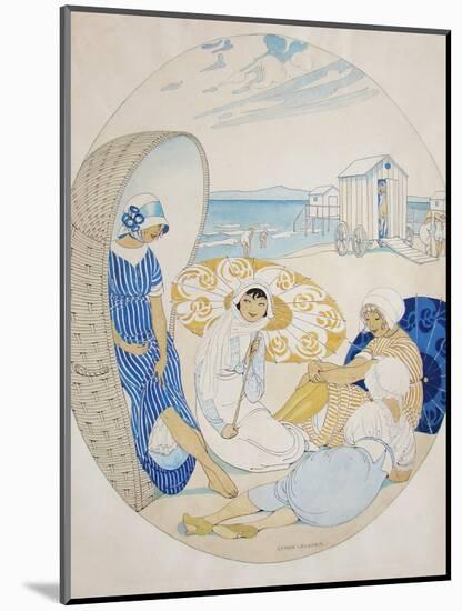 Chatting on the Danish Beach-Gerda Wegener-Mounted Giclee Print