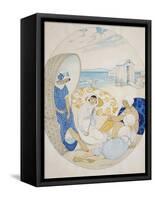 Chatting on the Danish Beach-Gerda Wegener-Framed Stretched Canvas