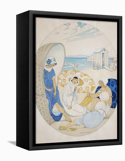 Chatting on the Danish Beach-Gerda Wegener-Framed Stretched Canvas