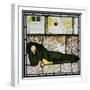 Chaucer Asleep with His Good Women on Stained Glass Window-Edward Burne-Jones-Framed Giclee Print