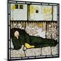 Chaucer Asleep with His Good Women on Stained Glass Window-Edward Burne-Jones-Mounted Giclee Print