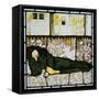 Chaucer Asleep with His Good Women on Stained Glass Window-Edward Burne-Jones-Framed Stretched Canvas