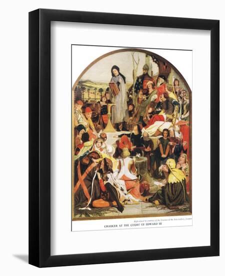 Chaucer at the Court of Edward III, c.1940s-Ford Madox Brown-Framed Premium Giclee Print