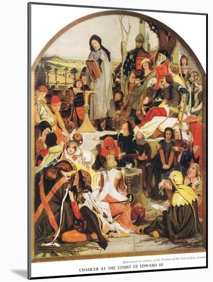 Chaucer at the Court of Edward III, c.1940s-Ford Madox Brown-Mounted Giclee Print