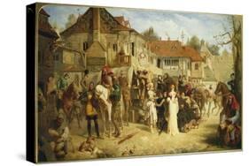 Chaucer's Canterbury Pilgrims, Tabard Inn-Edward Henry Corbould-Stretched Canvas