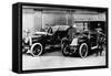 Chauffeurs with a 1906 Daimler and Renault, C1906-null-Framed Stretched Canvas