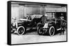 Chauffeurs with a 1906 Daimler and Renault, C1906-null-Framed Stretched Canvas